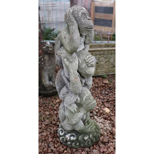 468 - Stone 3 monkeys figure