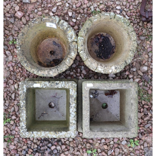 483 - 2 small pairs of stone planters