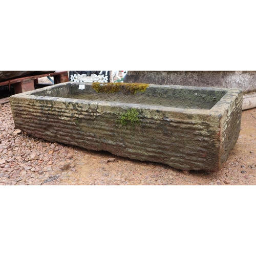 505 - Old stone trough - Approx size: W: 100cm D: 42cm H: 22cm