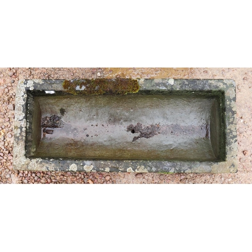 505 - Old stone trough - Approx size: W: 100cm D: 42cm H: 22cm