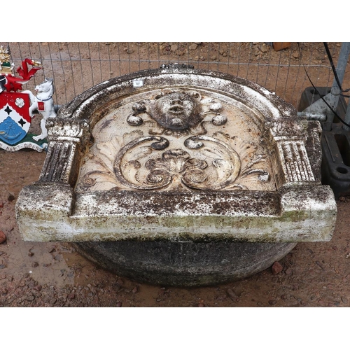 507 - Large stone wall fountain - Approx overall height: 127cm  Width: 92cm