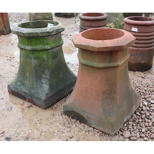 517 - Pair of terracotta chimney pots