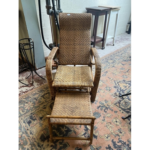 623 - Antique wicker steamer garden / conservatory chair