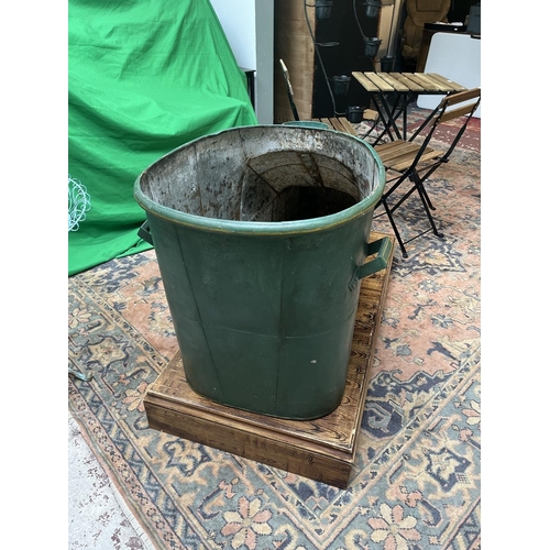 626 - Large antique French painted hip bath (ideal planter)