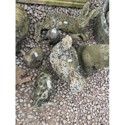 69 - Collection of stone animal figures etc.