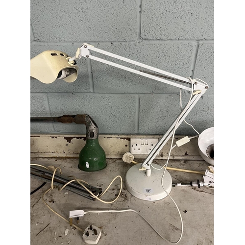 691 - 4 Anglepoise style lamps A/F