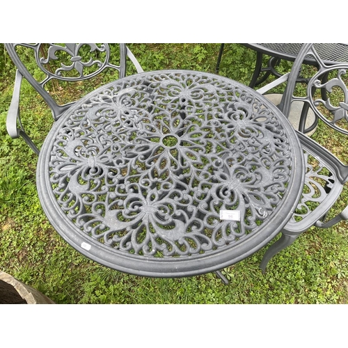 96 - Aluminium garden table with 2 chairs