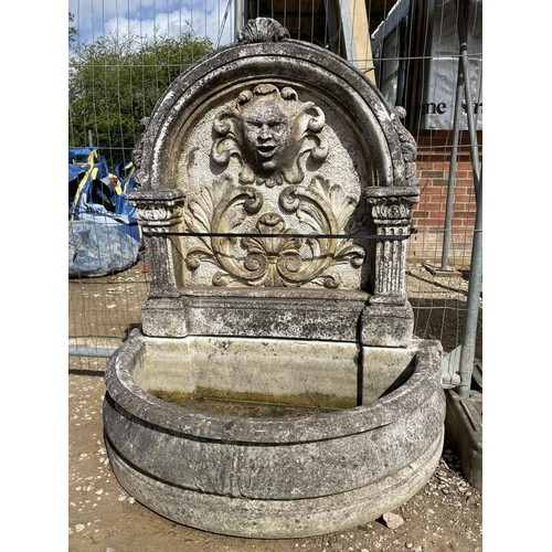 507 - Large stone wall fountain - Approx overall height: 127cm  Width: 92cm