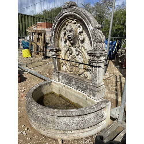 507 - Large stone wall fountain - Approx overall height: 127cm  Width: 92cm