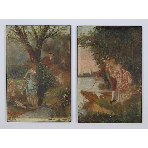 121 - 2 miniature oil paintings