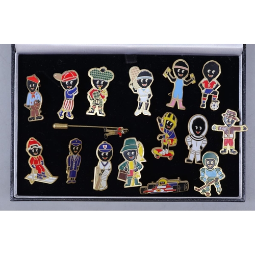 128 - Selection of enamel Golly pin badgesDisclaimer: These items are listed on the basis they are illustr... 
