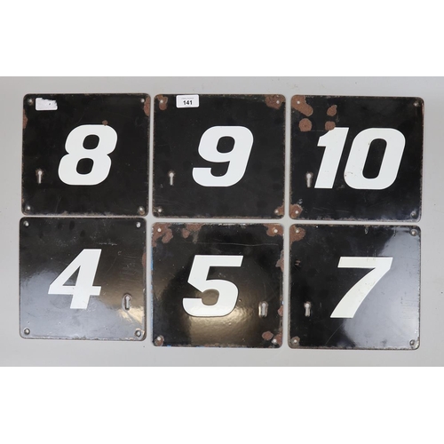 141 - 6 enamel numbered panels