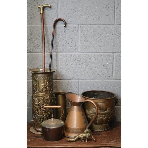 145 - Collection of brass & copper etc