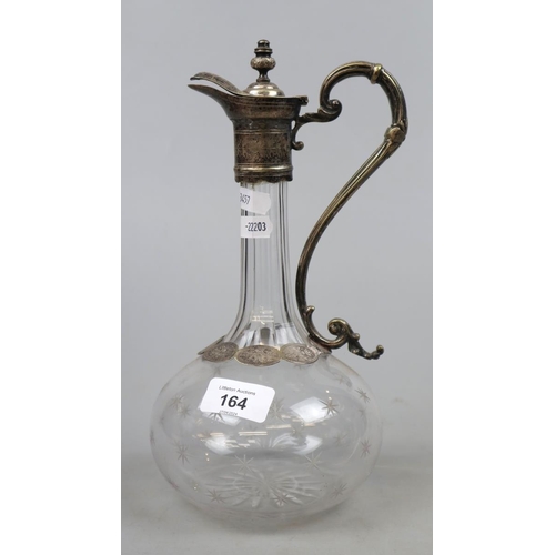 164 - Silver plated Victorian claret jug