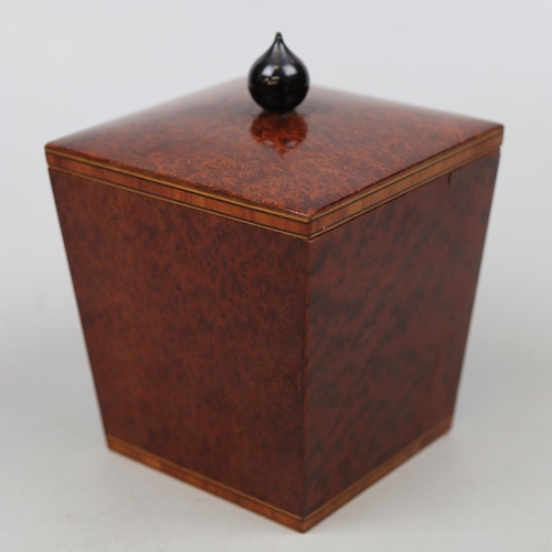 172 - Burr walnut tea caddy