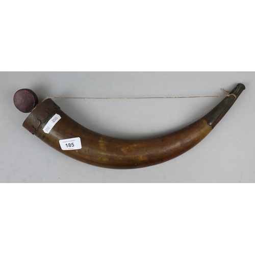 185 - Antique horn powder flask