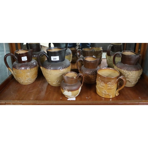 200 - Collection of Doulton Lambeth stoneware jugs & tankards