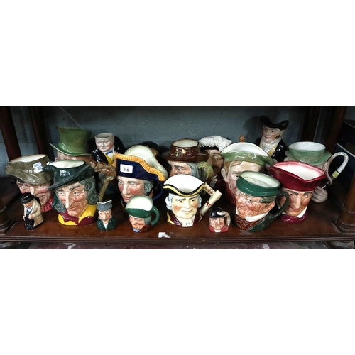 216 - Large collection of Toby jugs to include Royal Doulton