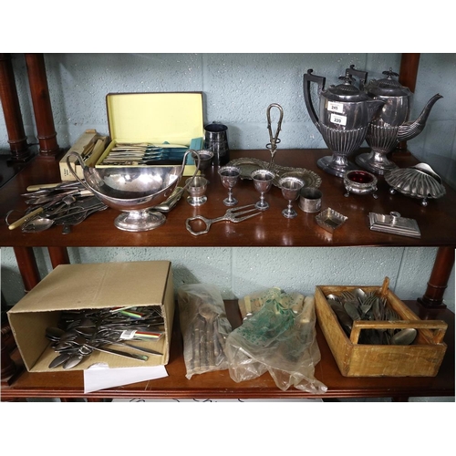 220 - Large collection of silverplate & flatware