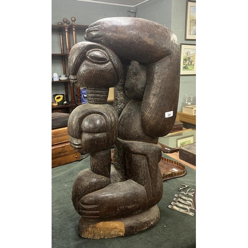 281 - Large wooden Tribal carved figure - Approx height: 85cm