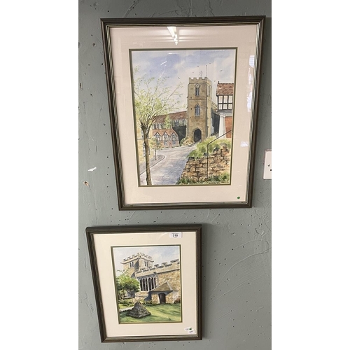 310 - 2 watercolours of local interest by Lawrence Gregory