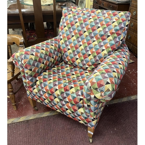 341 - Small armchair geometric pattern upholstery