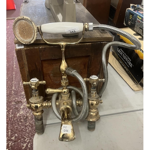 353 - Vintage bath tap and hand shower set