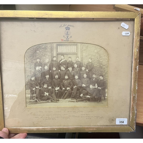 358 - Framed photo life guards regiment including the Prince of Wales 1881