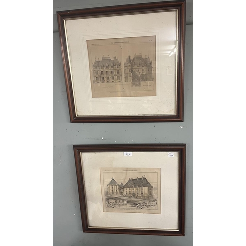 376 - 2 Victorian architectural prints