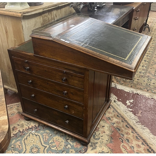 390 - Rosewood sliding top Davenport Circa 1820