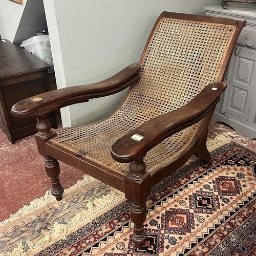 417 - Victorian gentleman's bergère steamer chair