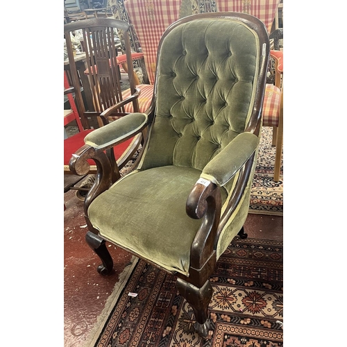 471 - Victorian button back chair