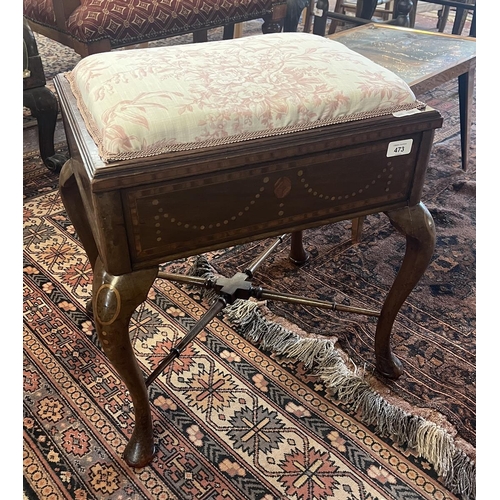 473 - Georgian inlaid piano stool