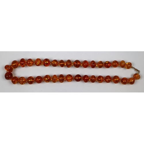 74 - Amber necklace with silver clasp