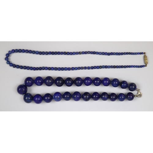 84 - 2 lapis lazuli bead necklaces
