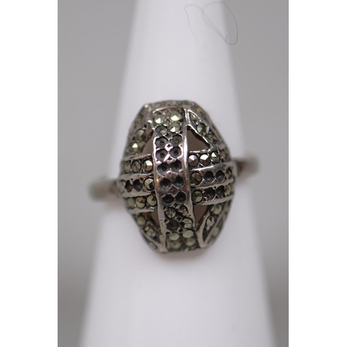 104 - 4 silver marcasite rings