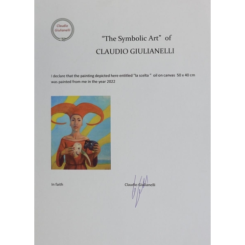 122 - Oil on canvas La Scelta (The Choice) by Claudio Giulianelli - 50cm x 40cm 2022 with COA
