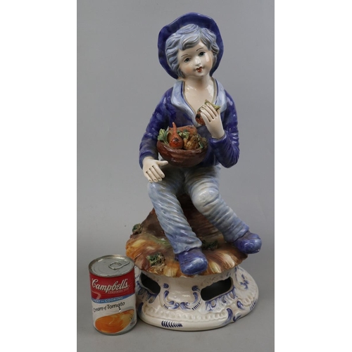 150 - Large ceramic Capodimonte figure of a boy - Approx height: 45cm