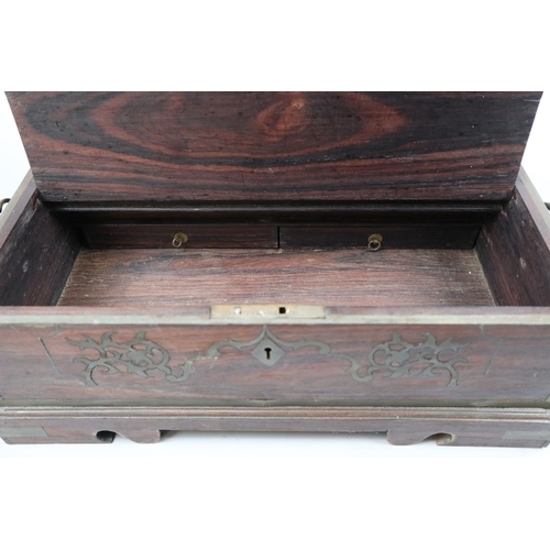 154 - Brass bound stationery chest - Approx size: W: 48cm D: 29cm H: 20cm