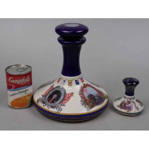 162 - Large Pusser's rum US Navy and Marine Corps ships decanter together with a small Pusser's rum decant... 
