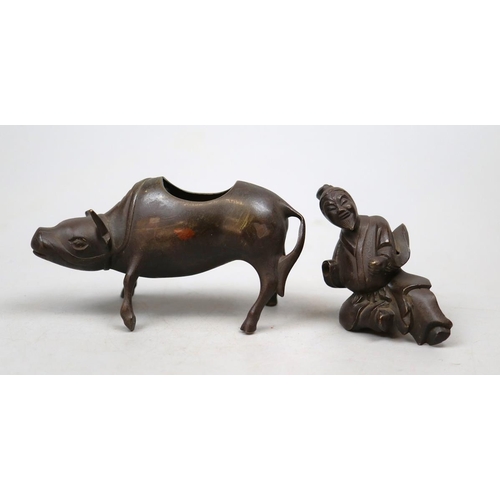 173 - Oriental bronze incense burner A/F