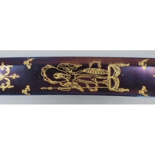 191 - Craig & Co curved and decorated sword blade