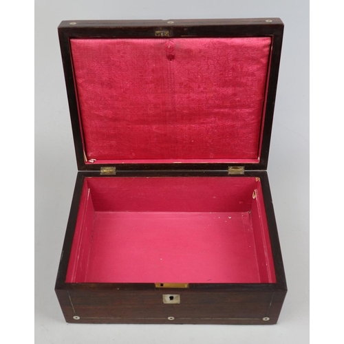 203 - Rosewood jewellery box with mother-of-pearl inlay