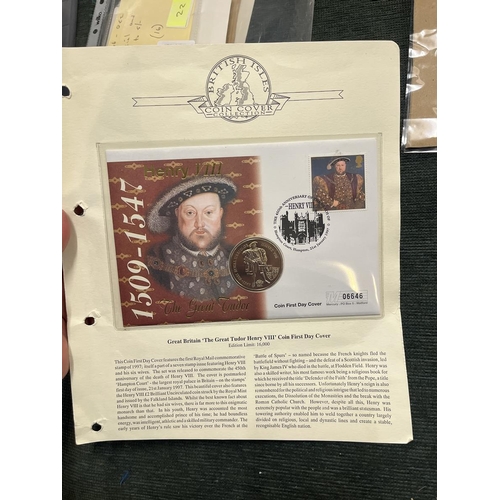 250 - Stamps - Coin cover King Henry VIII £2 proof coin with special cover