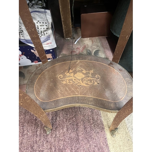 260 - 2 tier French kidney shaped side table with ormolu mounts