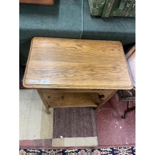 271 - Oak side table with drawer