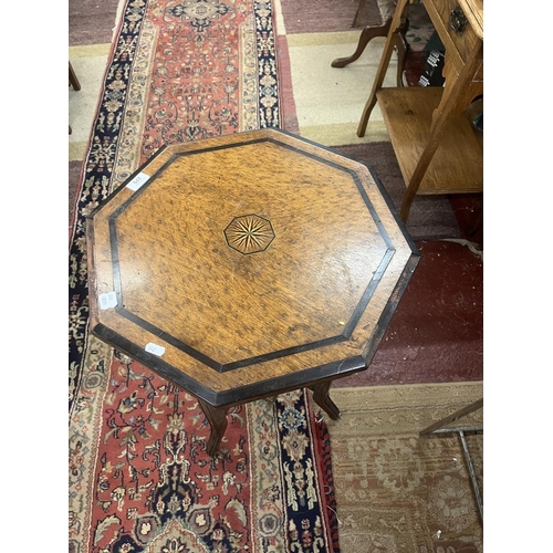 275 - Octagonal 2 tier inlaid occasional table