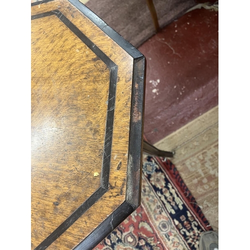 275 - Octagonal 2 tier inlaid occasional table