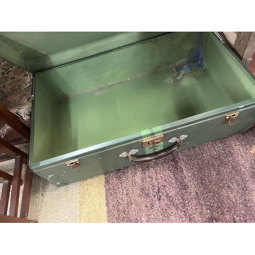 297 - vintage metal trunk