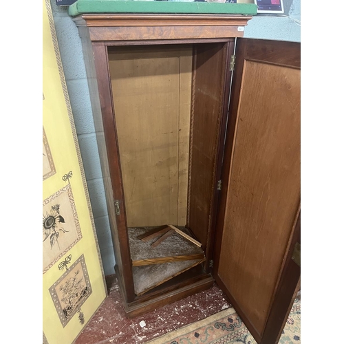 327 - Walnut mirrored cupboard - Approx size: W: 55cm D: 33cm H: 138cm